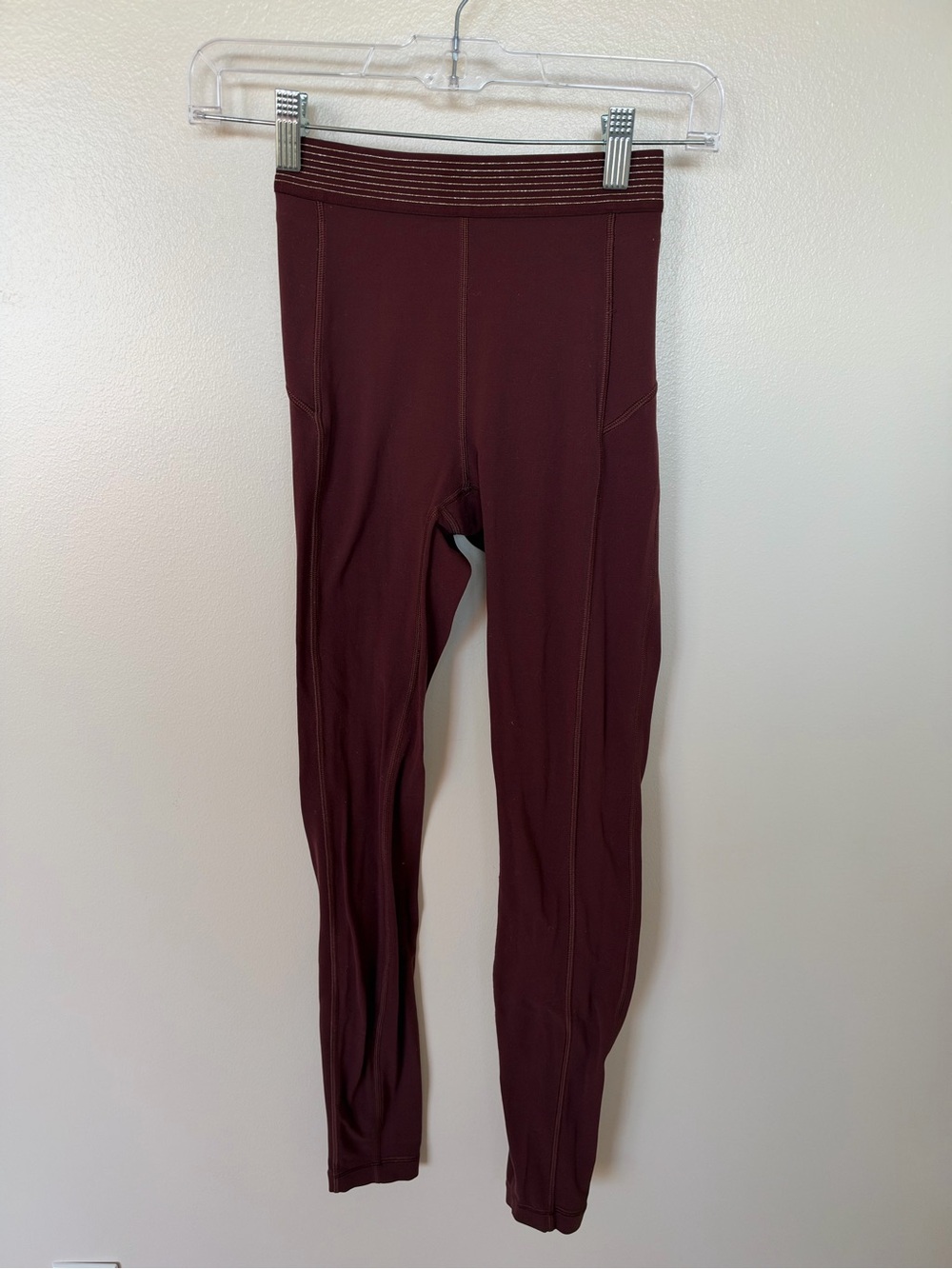 LULULEMON Principal Dancer Golden Lining Tight 28" in Midnight Maroon